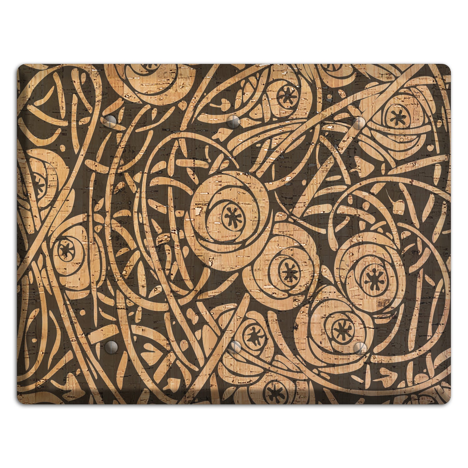 Deco Floral Cork 3 Blank Wallplate