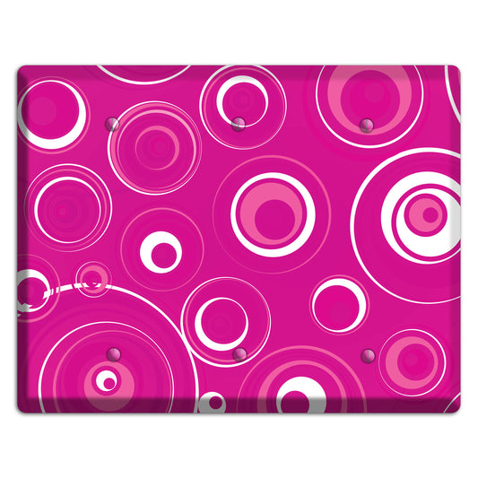 Dark Pink Circles 3 Blank Wallplate