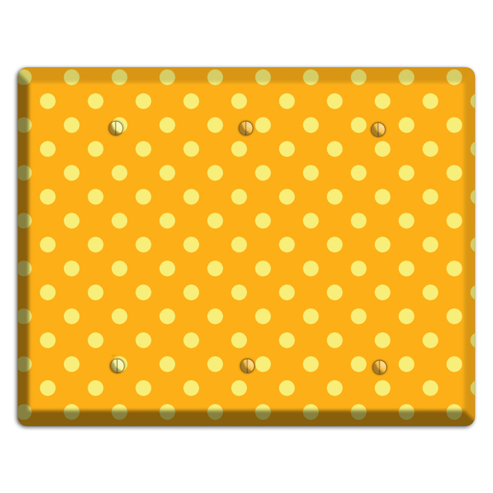 Orange and Yellow Polka Dot 3 Blank Wallplate