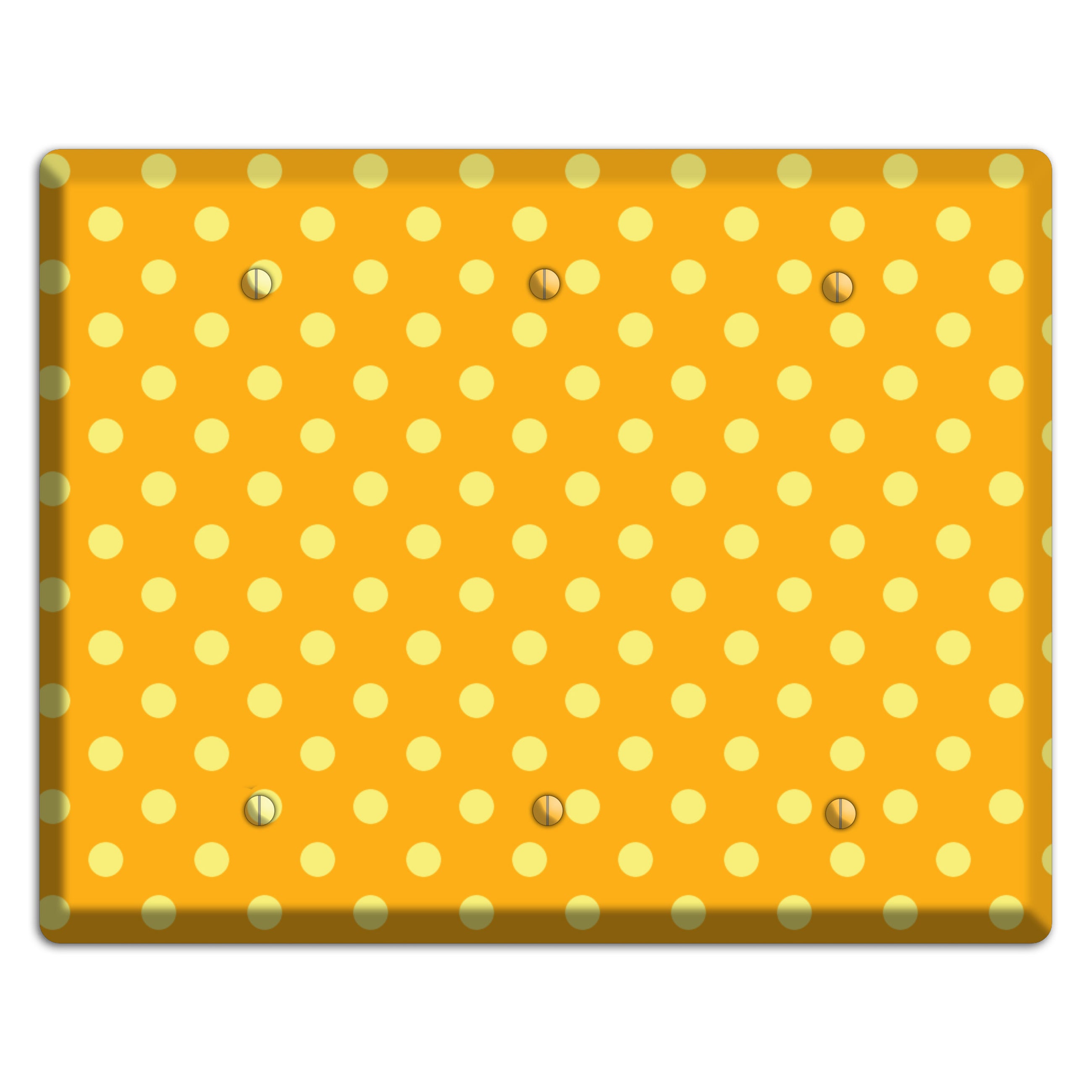 Orange and Yellow Polka Dot 3 Blank Wallplate