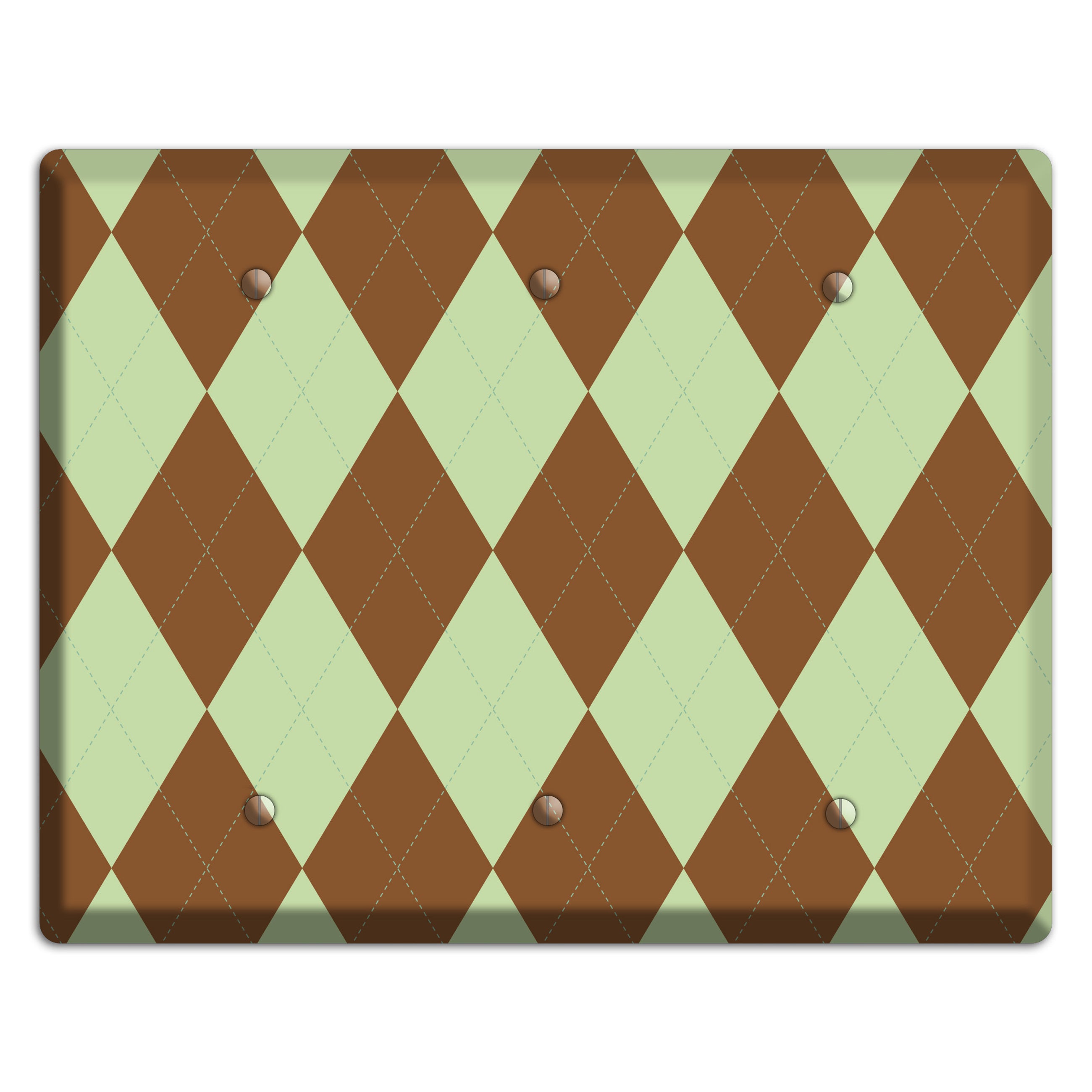 Brown Argyle 3 Blank Wallplate