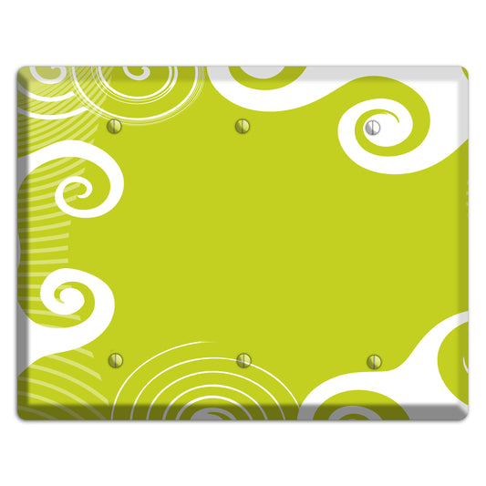Abstract Green 3 Blank Wallplate