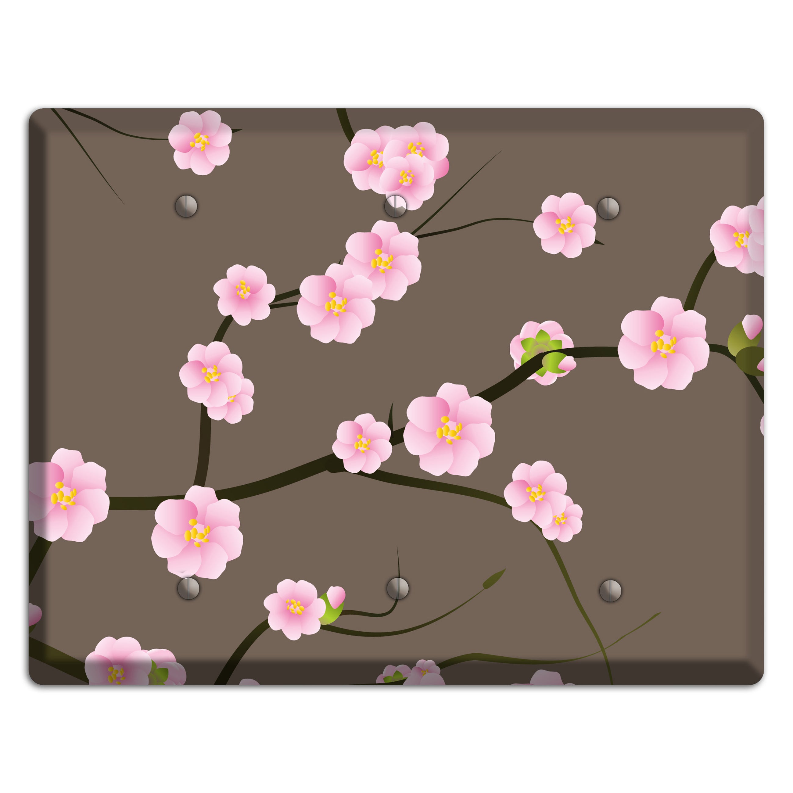 Pink and Brown Cherry Blossoms 3 Blank Wallplate