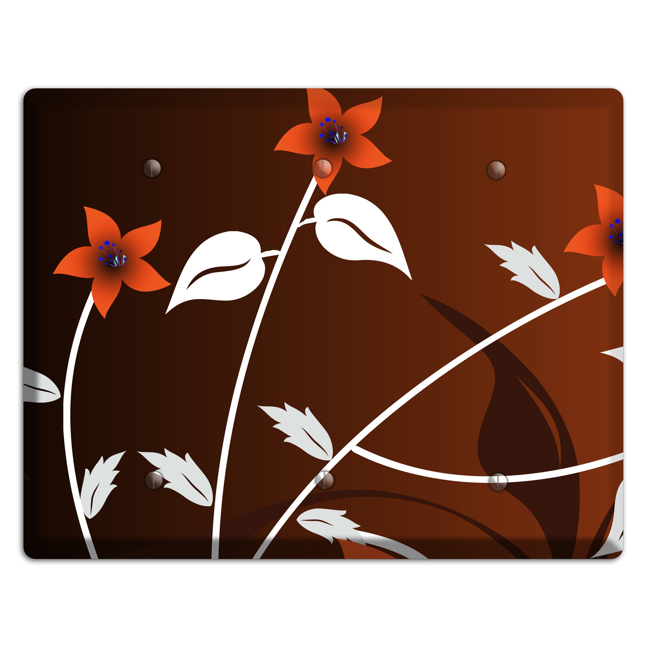 Black and Red Double Sprig 3 Blank Wallplate