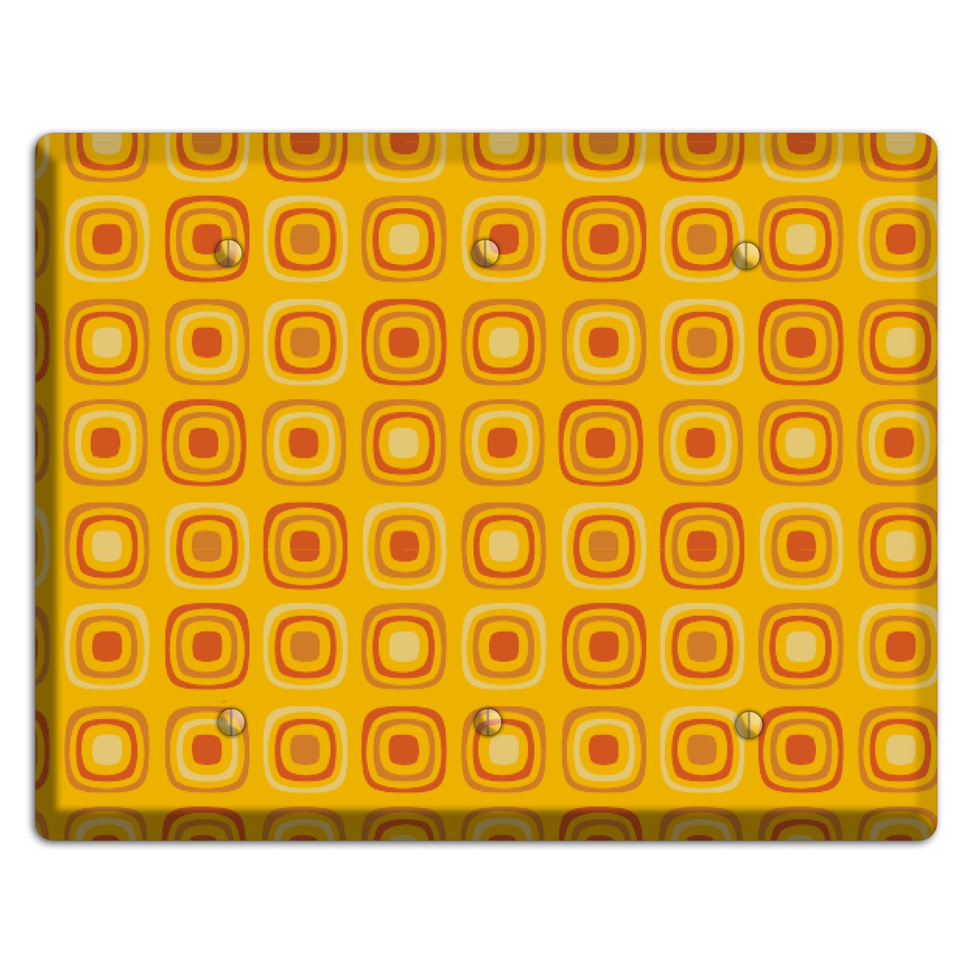 Multi Orange Red Retro Squares 3 Blank Wallplate