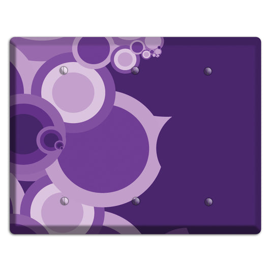 Purple Circles 3 Blank Wallplate