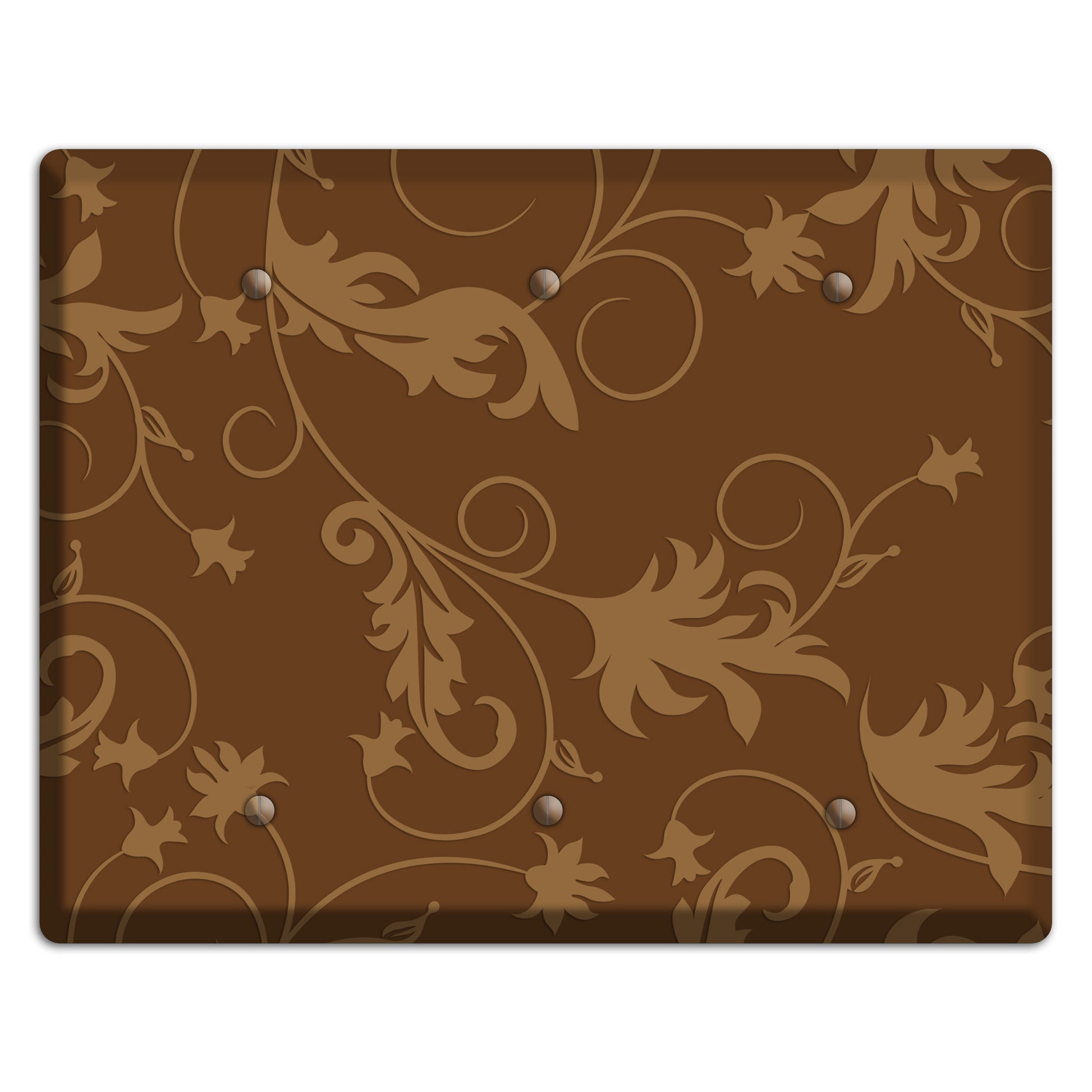 Brown Victorian Sprig 3 Blank Wallplate