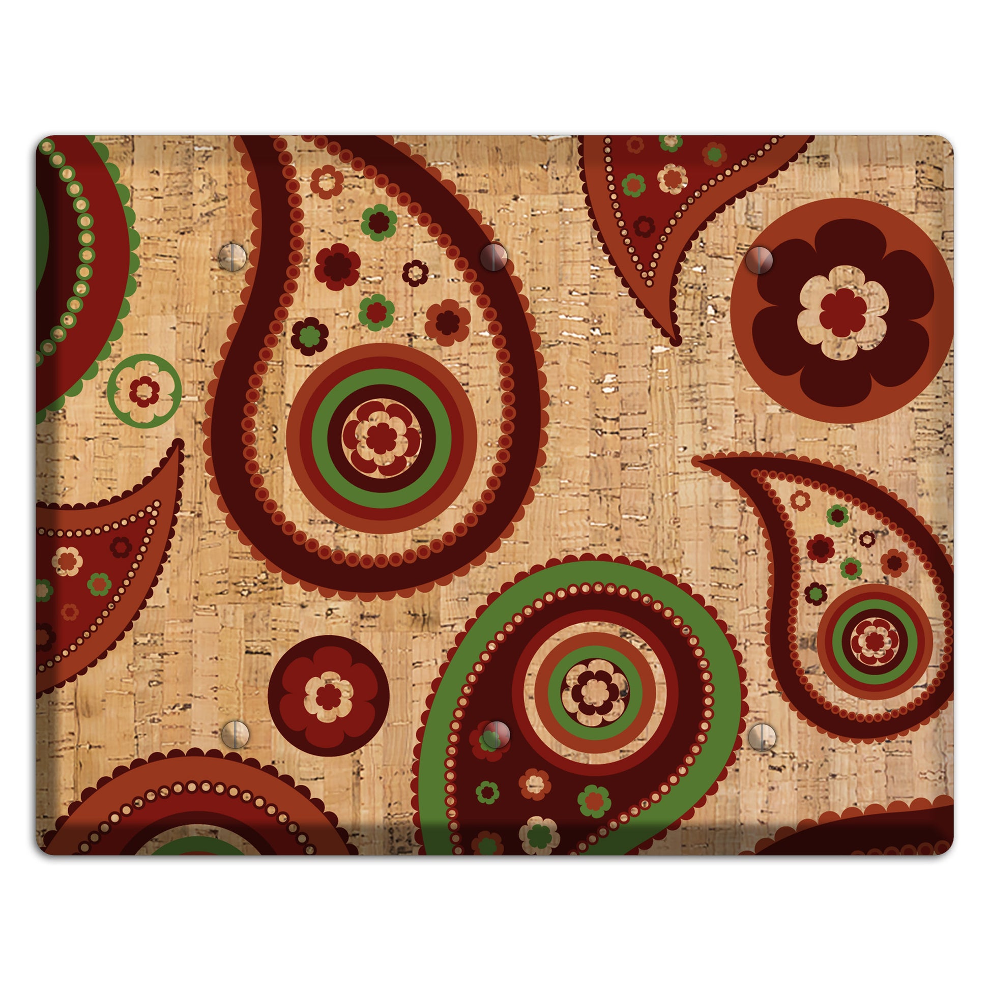 Paisley Cork 3 Blank Wallplate