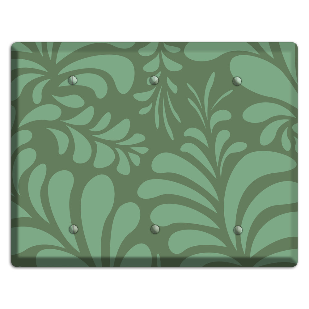 Green Herati 3 Blank Wallplate