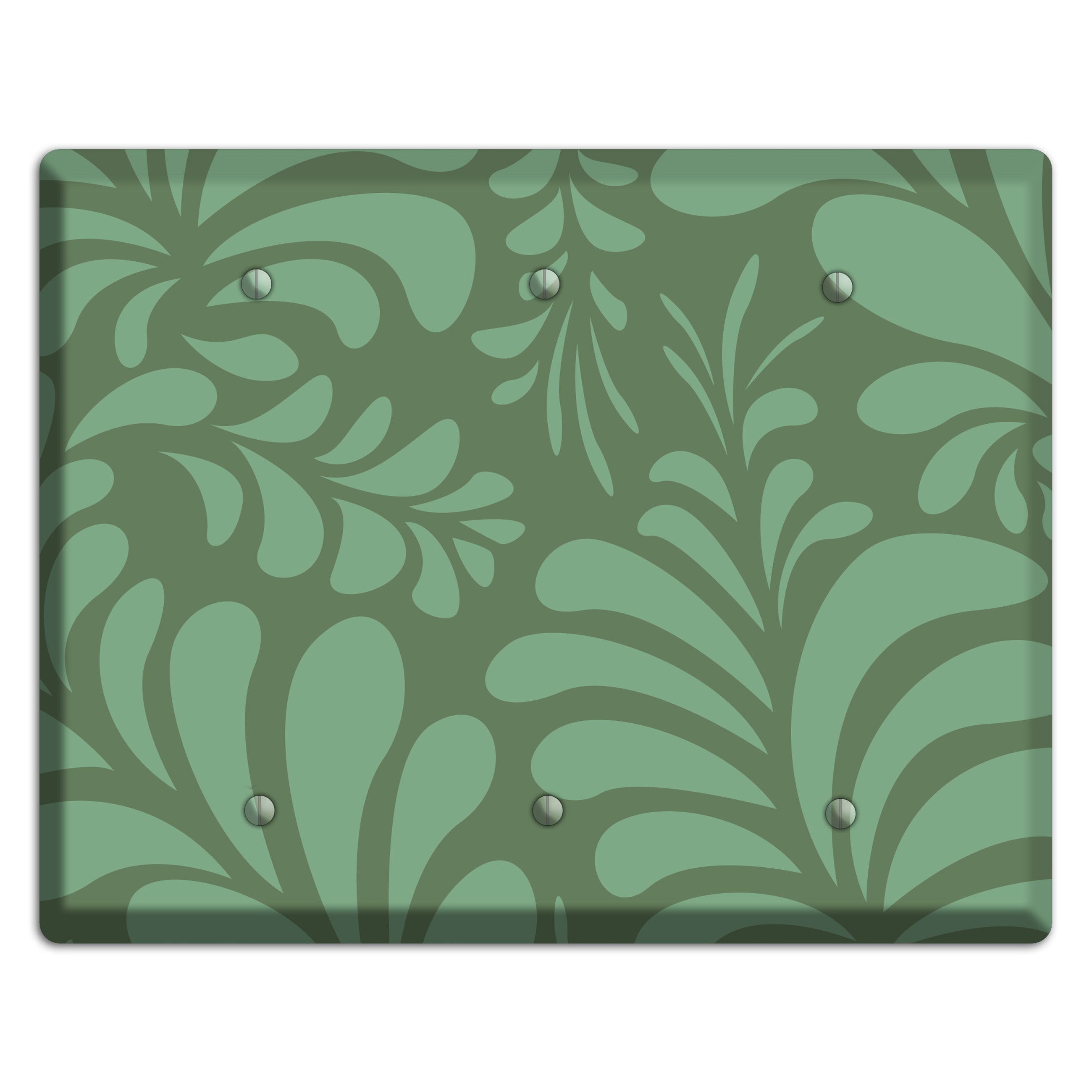 Green Herati 3 Blank Wallplate