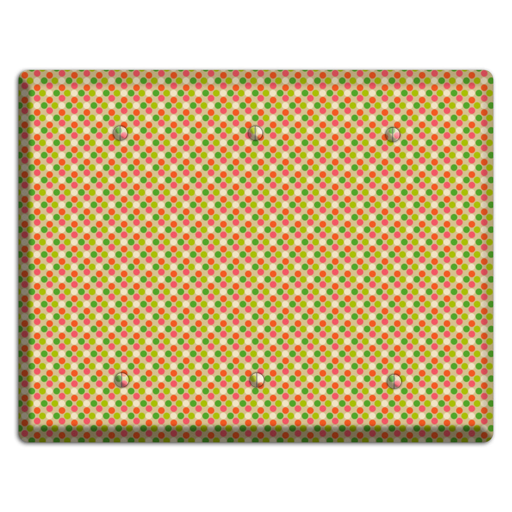 Yellow Plaid 3 Blank Wallplate