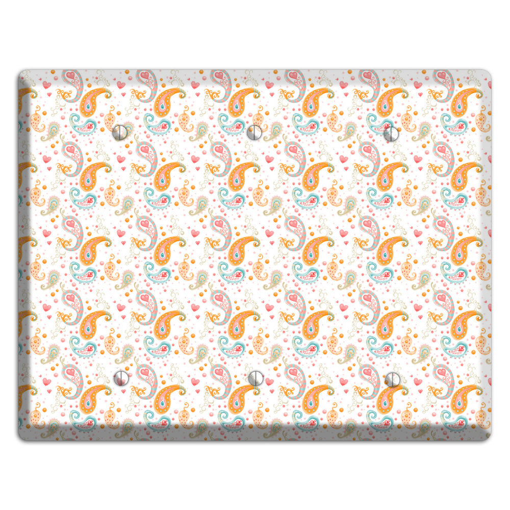 Small Paisley 3 Blank Wallplate