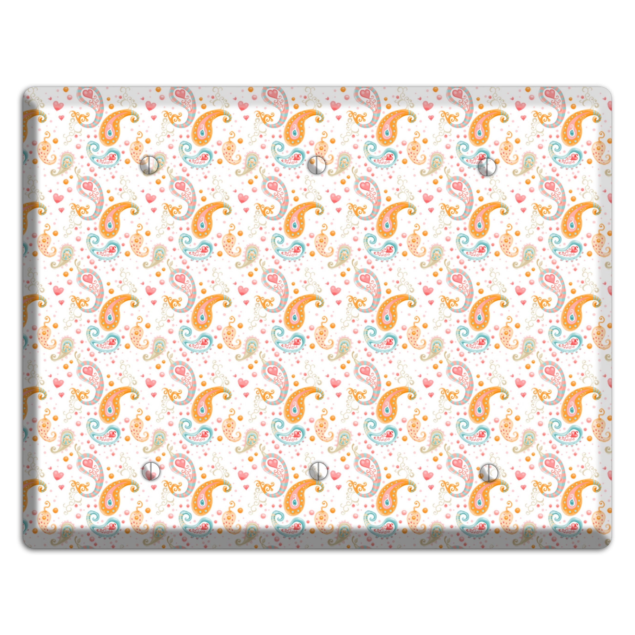 Small Paisley 3 Blank Wallplate