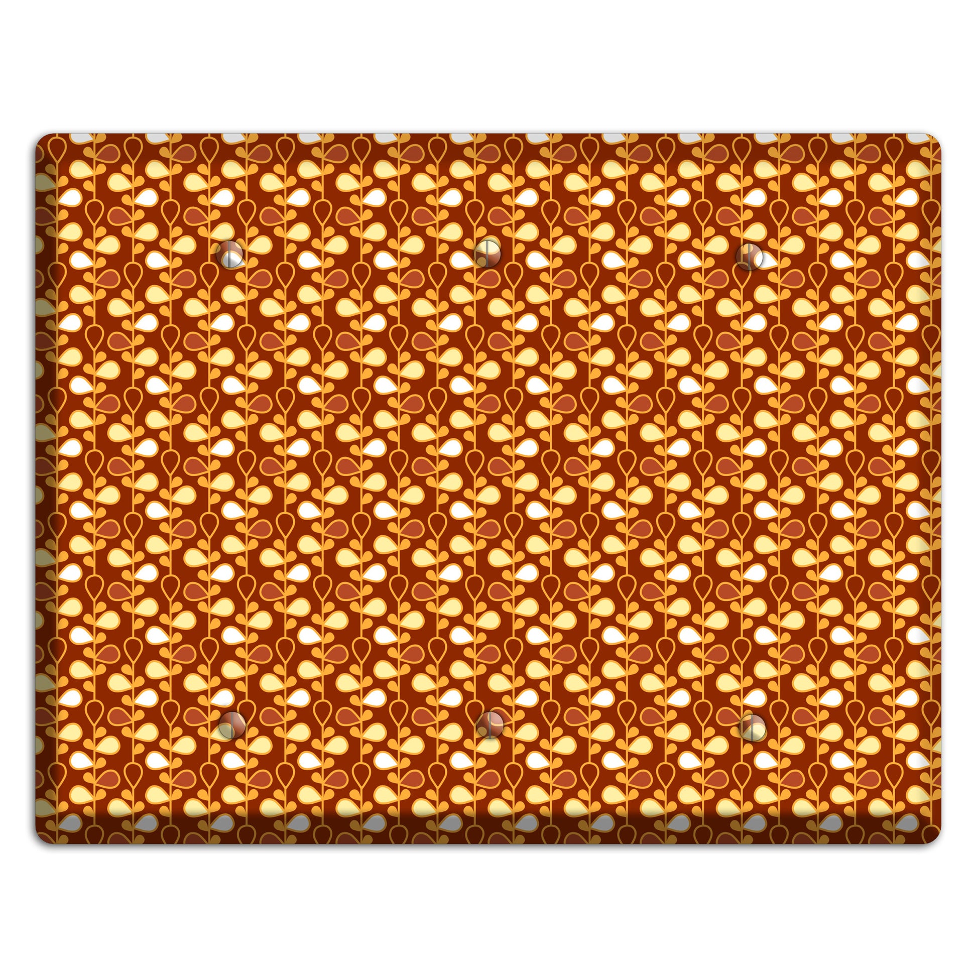 Maroon Teardrop Vine 3 Blank Wallplate