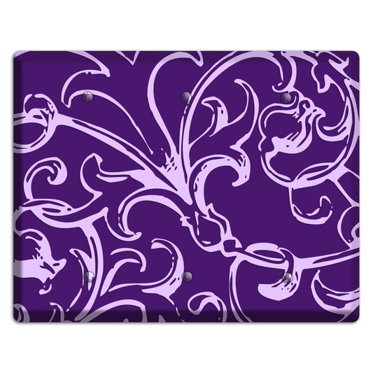 Victorian Purple 3 Blank Wallplate