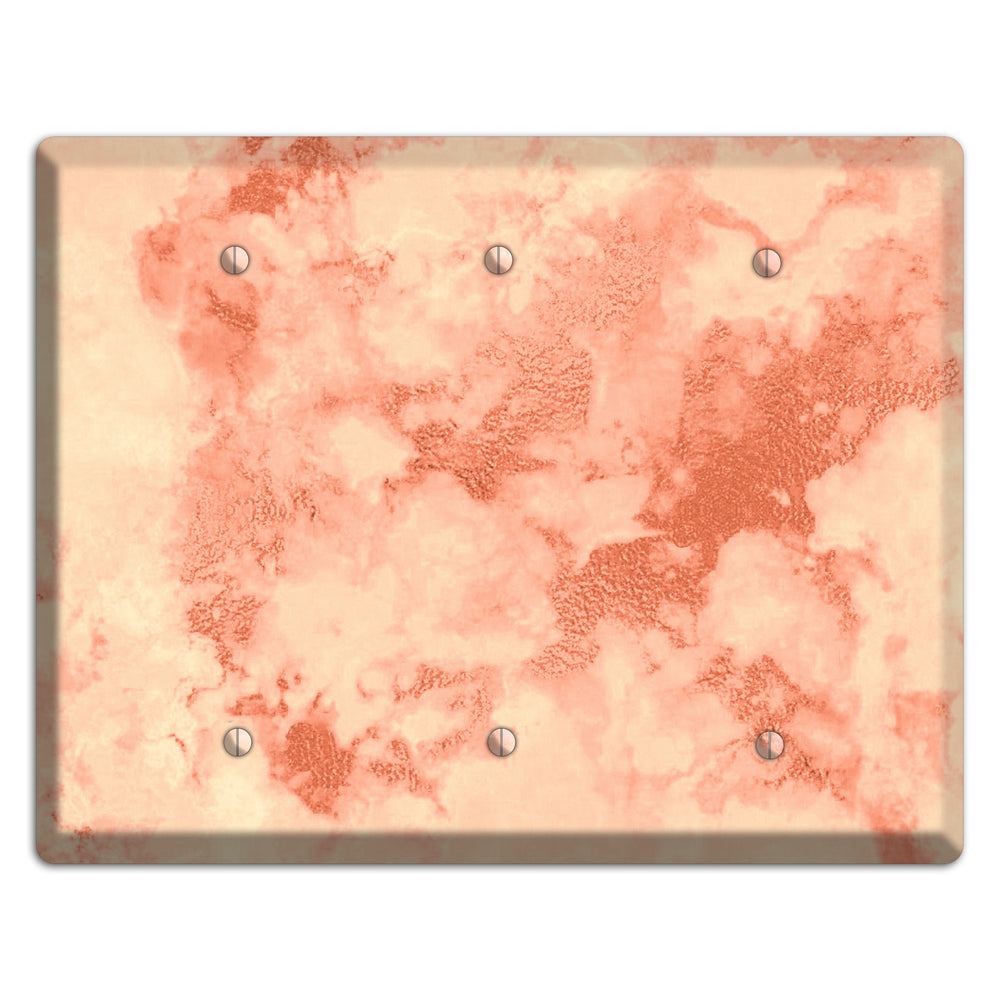 Apricot Peach Marble 3 Blank Wallplate