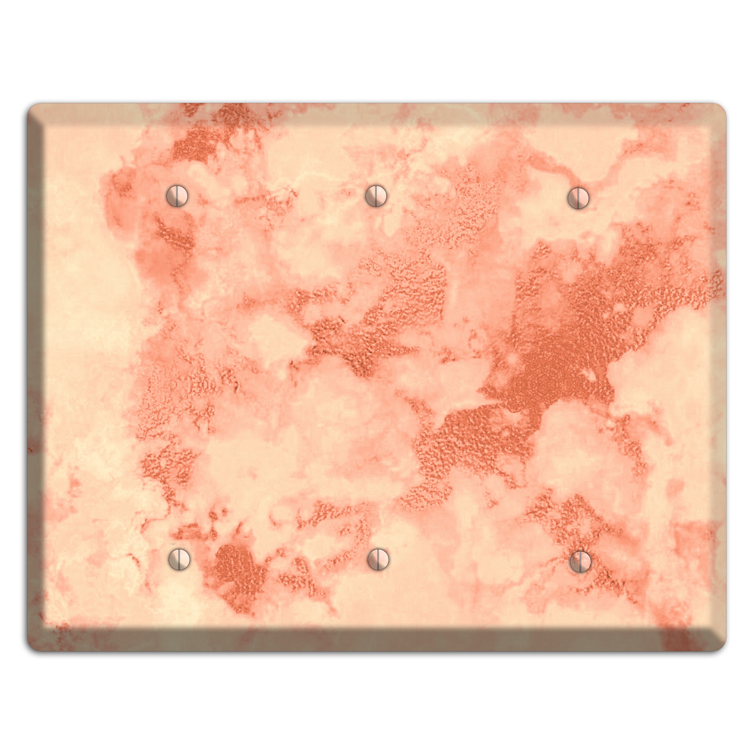 Apricot Peach Marble 3 Blank Wallplate