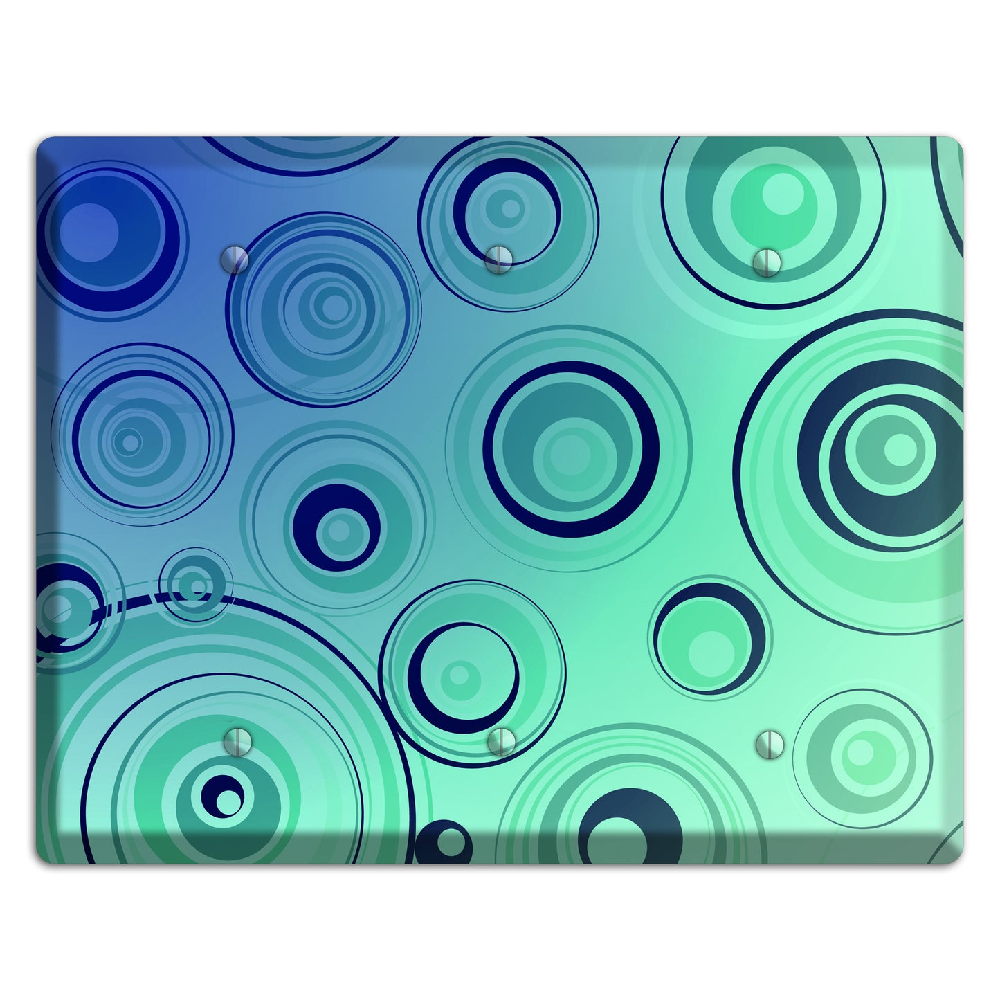 Blue and Green Circles 3 Blank Wallplate