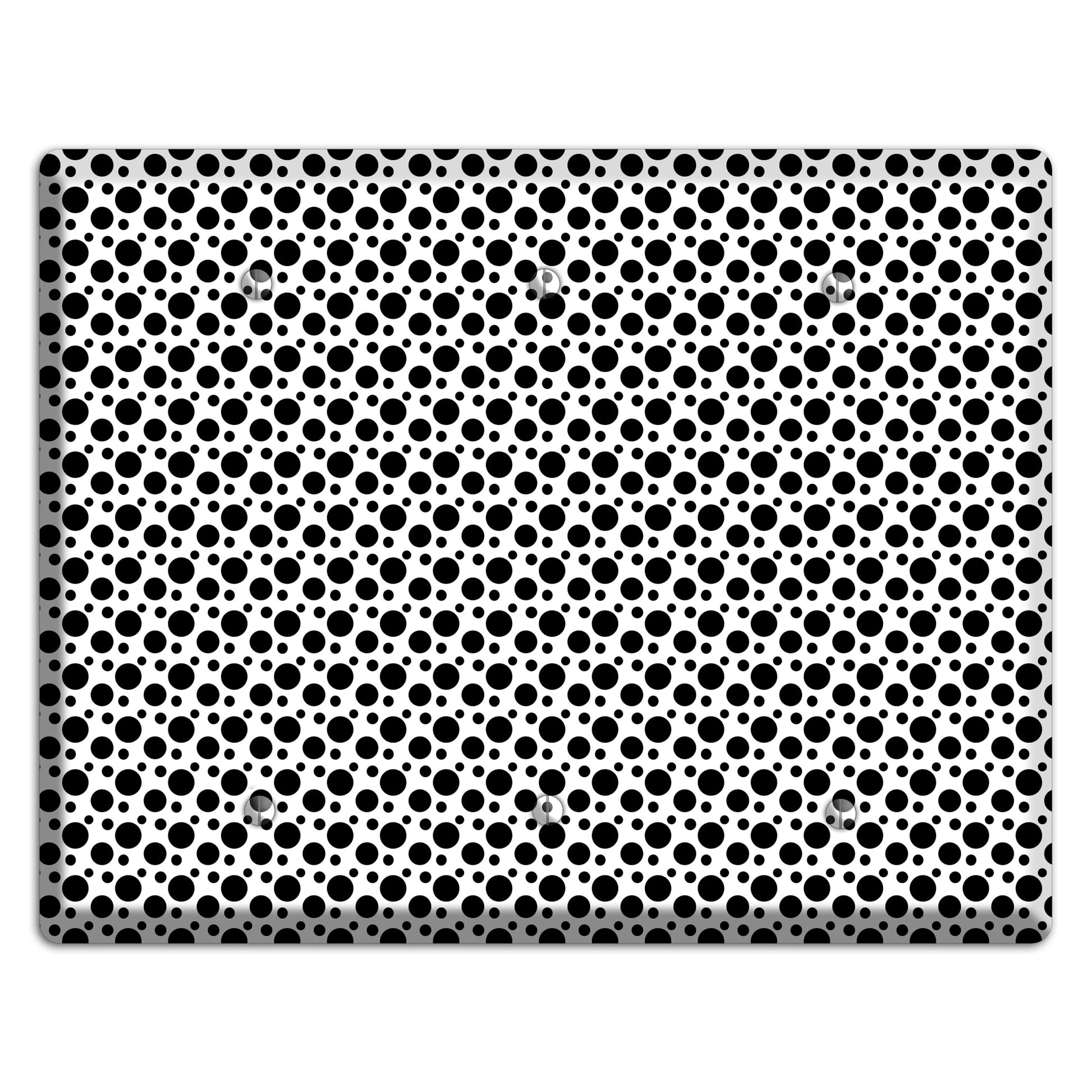 White with Black Small and Tiny Polka Dots 3 Blank Wallplate