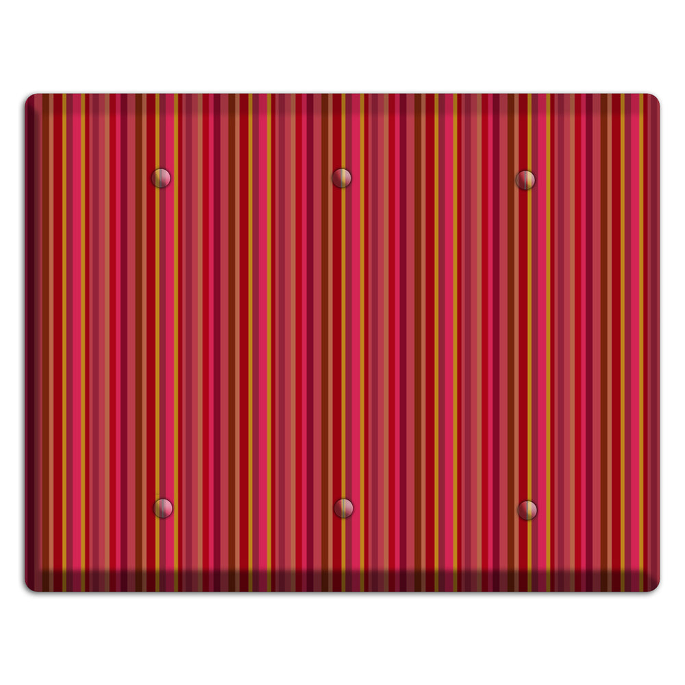 Multi Red Vertical Stripes 2 3 Blank Wallplate