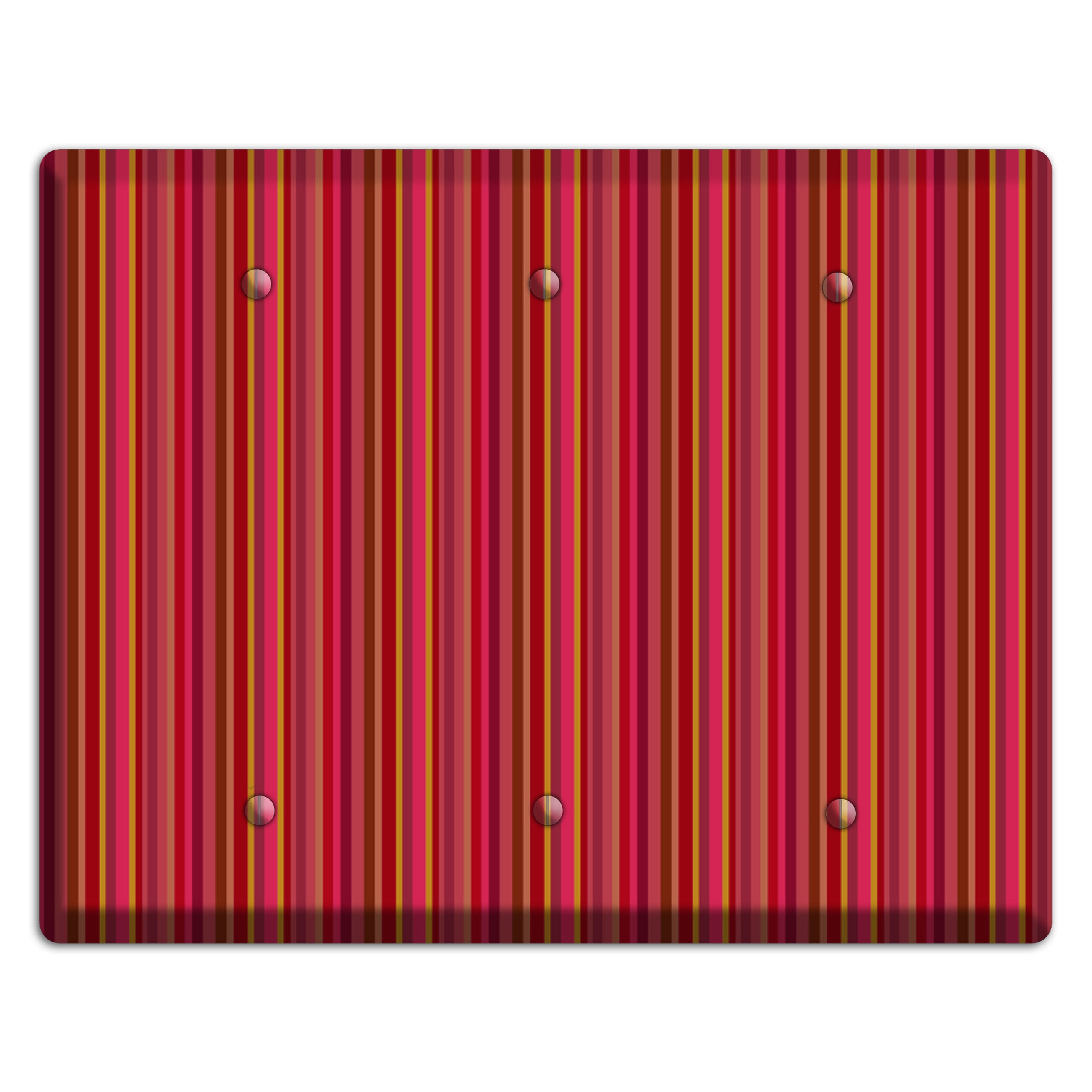 Multi Red Vertical Stripes 2 3 Blank Wallplate