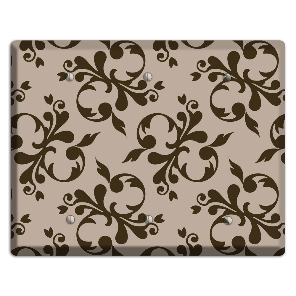 Beige Victorian Toile 3 Blank Wallplate