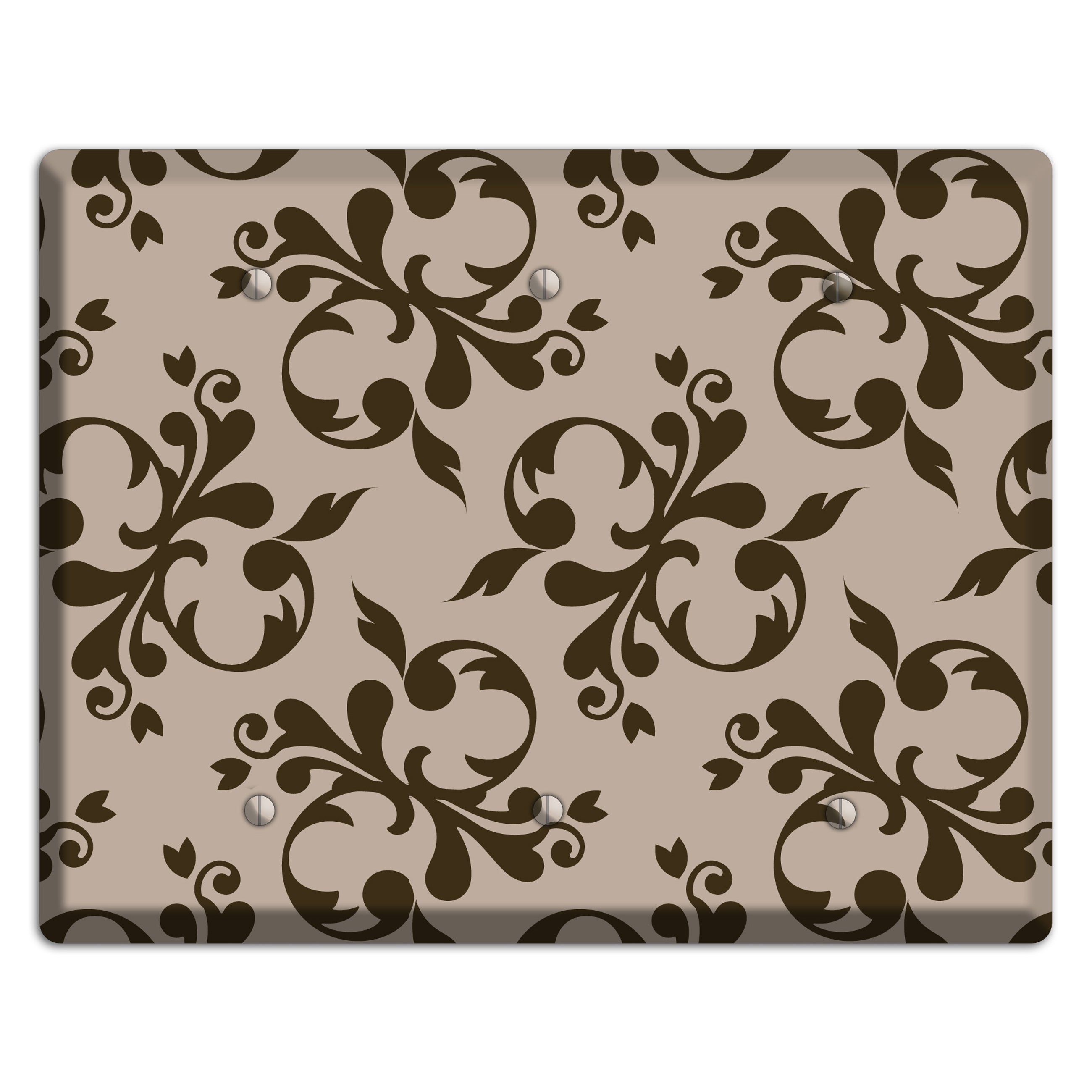Beige Victorian Toile 3 Blank Wallplate