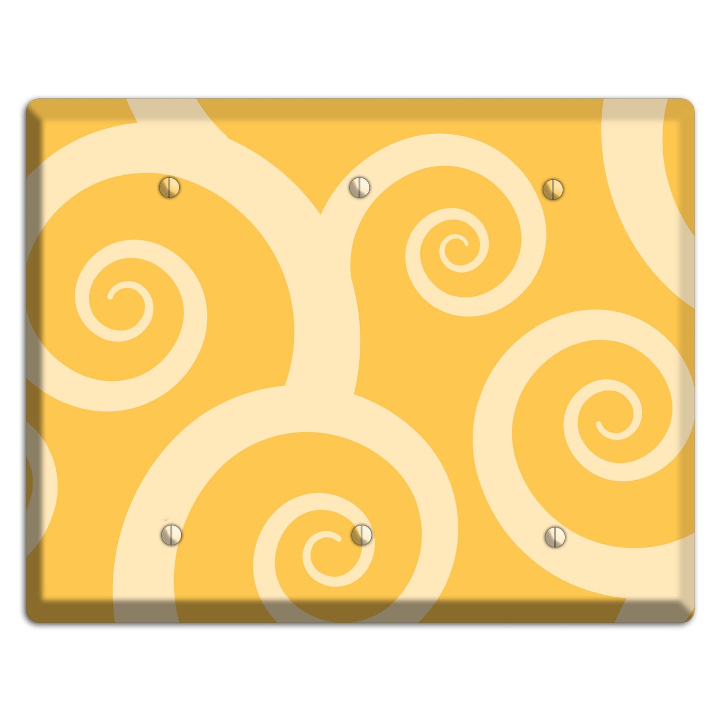 Yellow Tones Large Swirl 3 Blank Wallplate