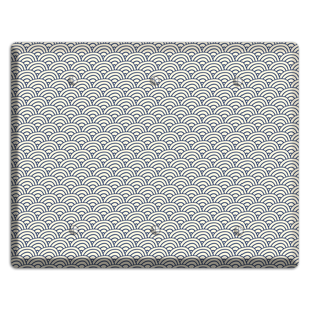 Beige Scallop Print 3 Blank Wallplate