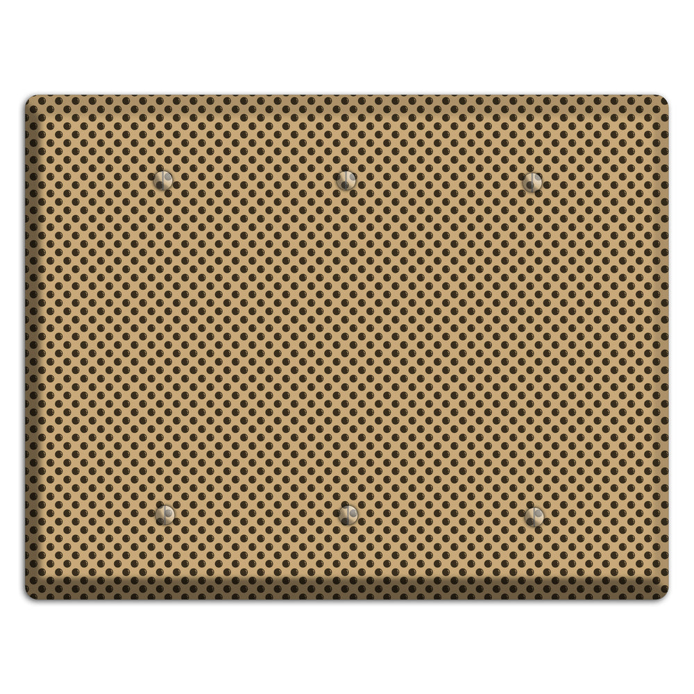 Beige with Brown Polka Dots 3 Blank Wallplate