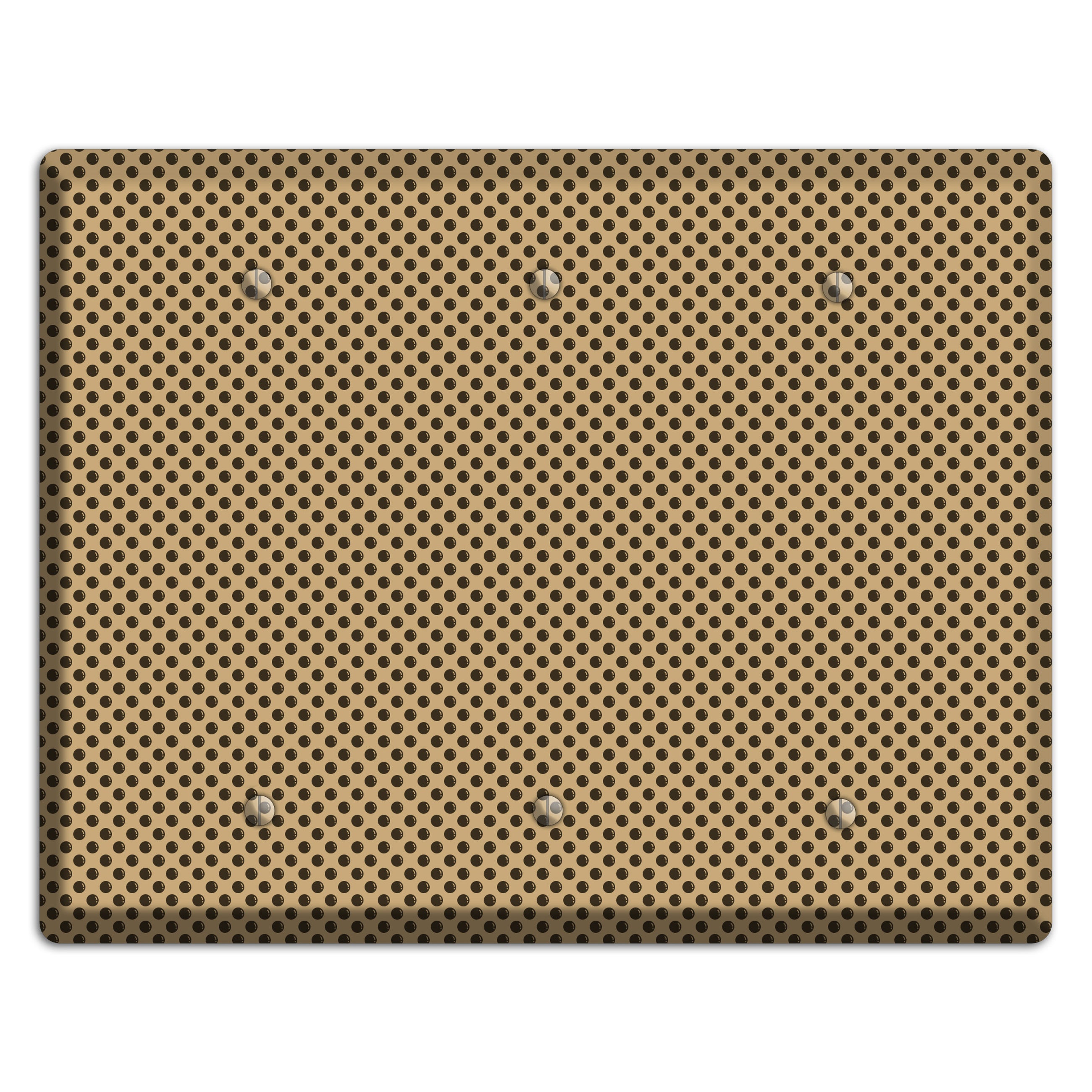 Beige with Brown Polka Dots 3 Blank Wallplate