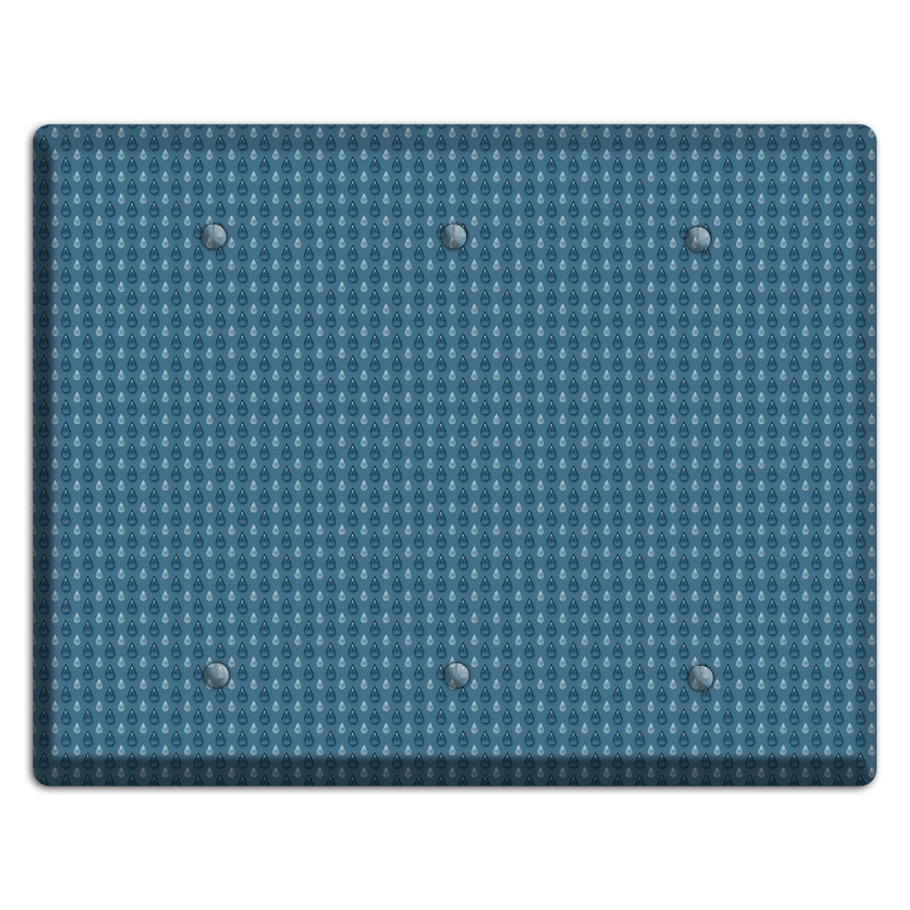 Blue Drops 3 Blank Wallplate