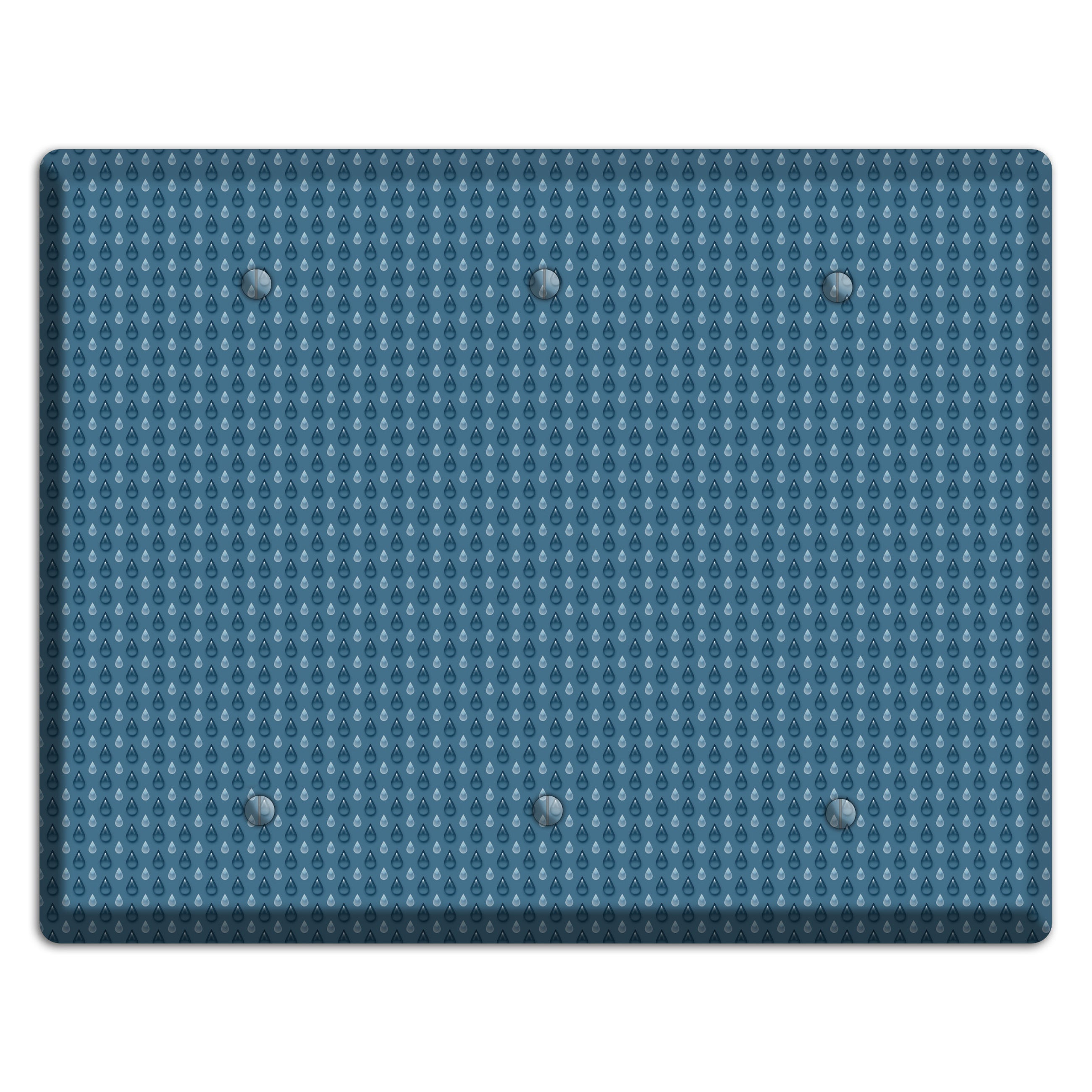 Blue Drops 3 Blank Wallplate