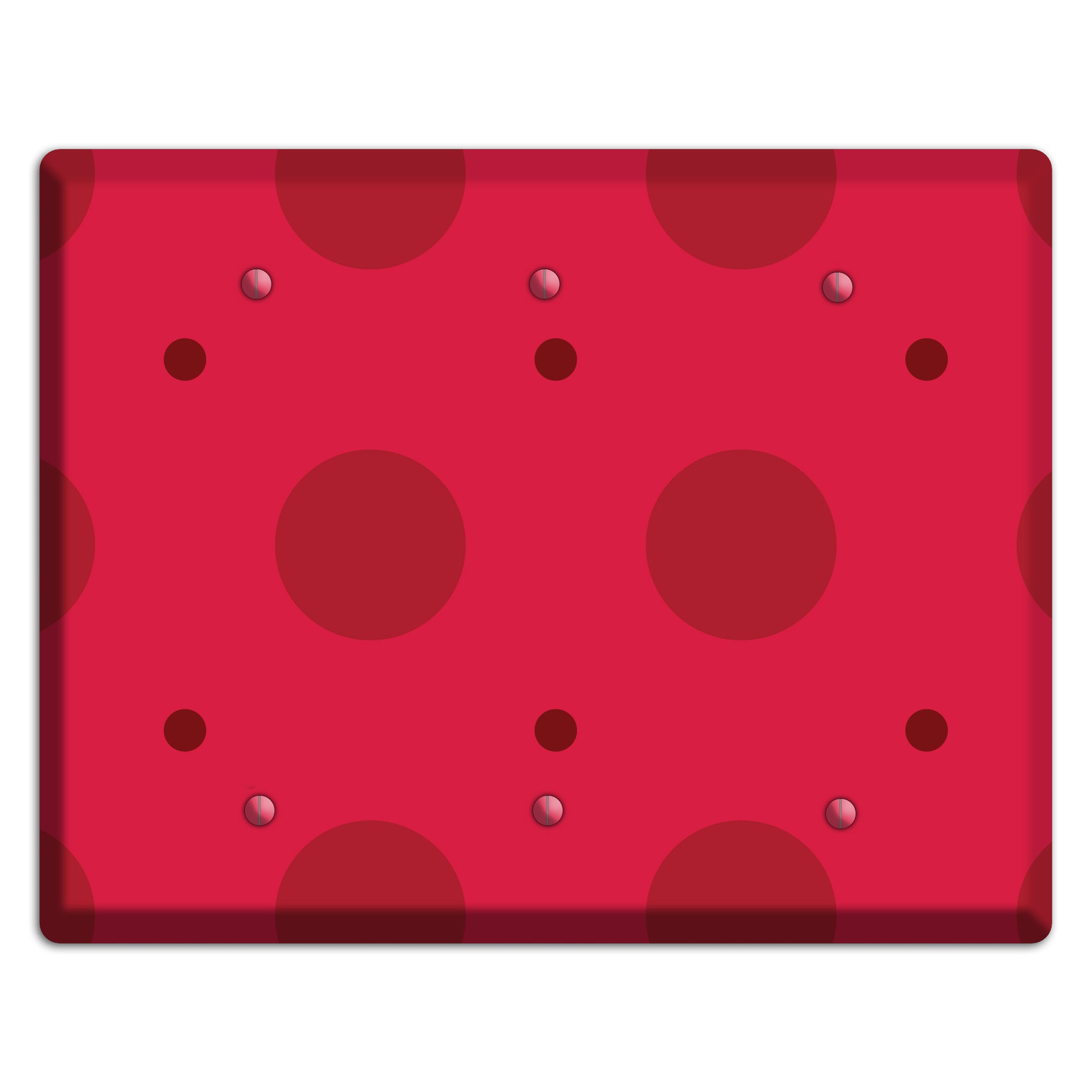 Red with Red Multi Tiled Medium Dots 3 Blank Wallplate