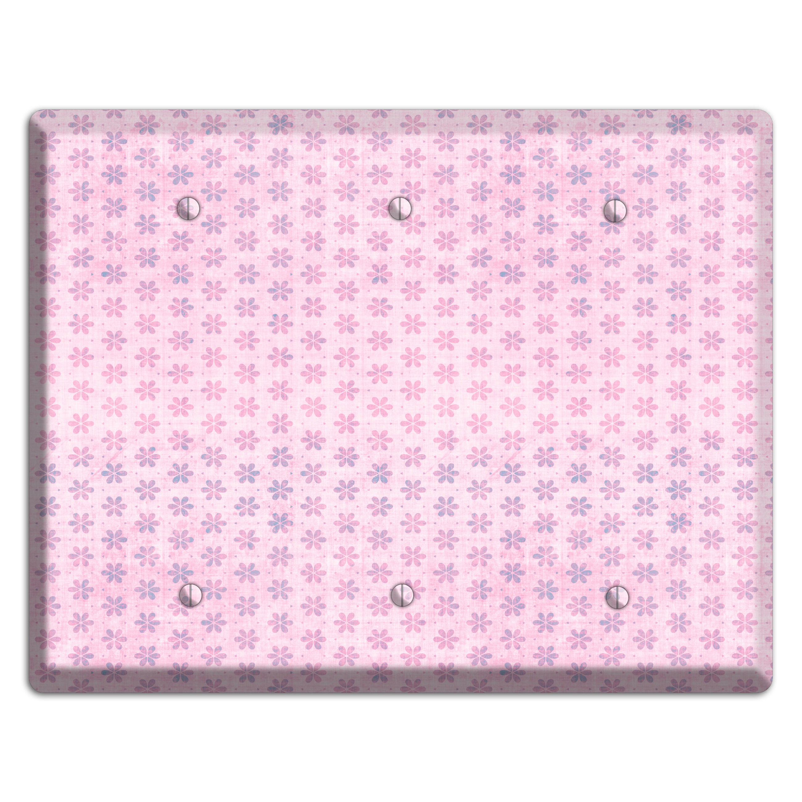 Pink Grunge Floral Contour 3 Blank Wallplate