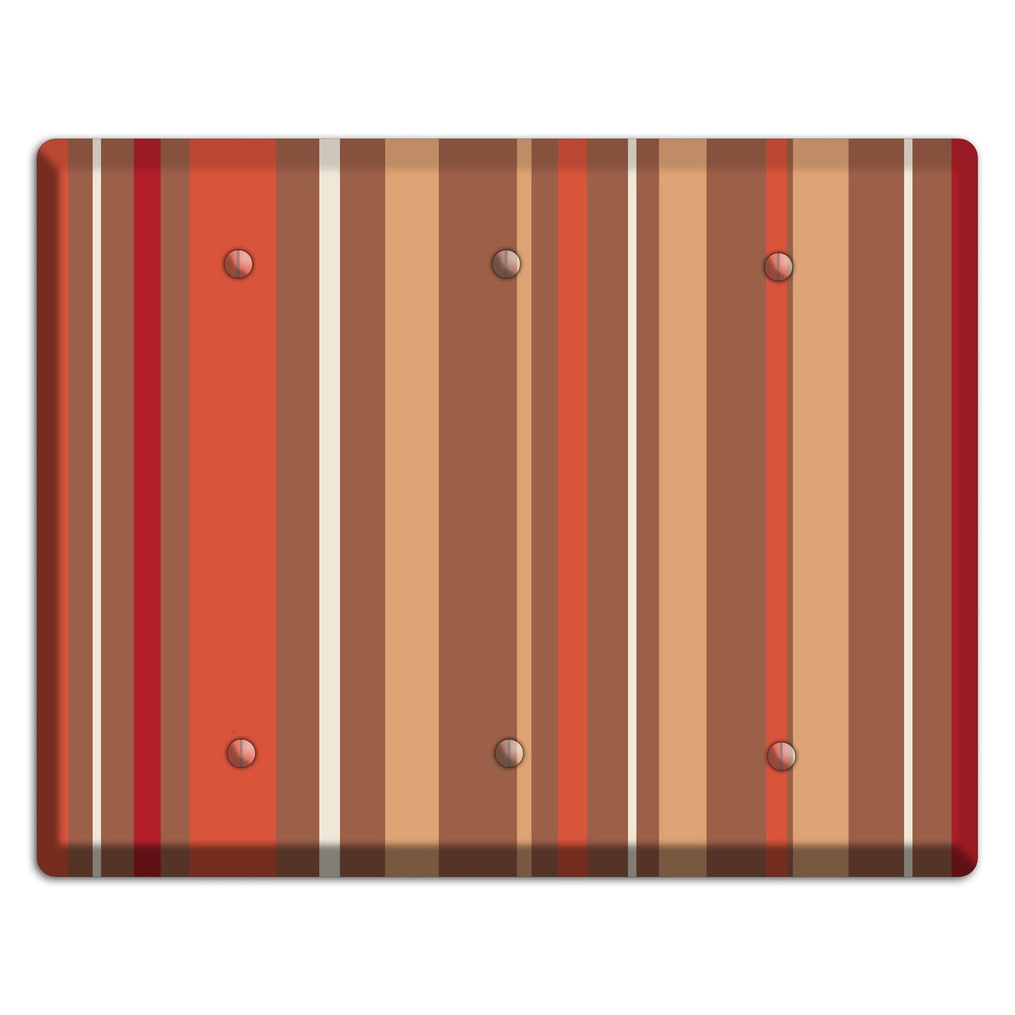 Multi Coral Vertical Stripe 3 Blank Wallplate