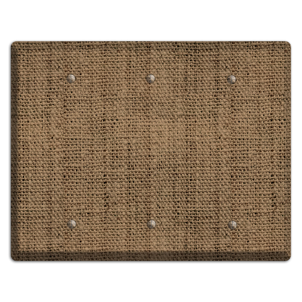 Shadow Burlap 3 Blank Wallplate