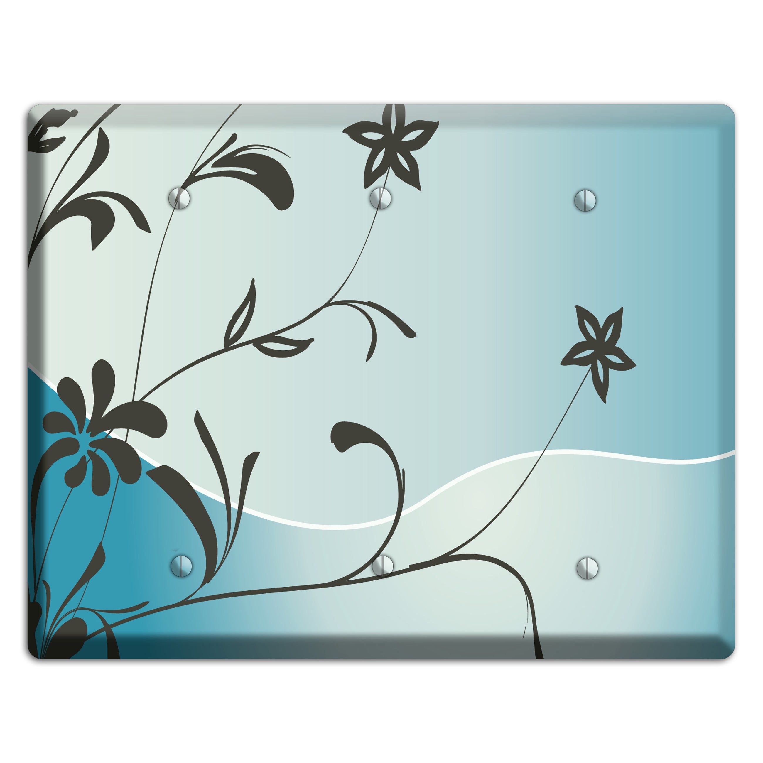 Blue-grey Flowers 3 Blank Wallplate