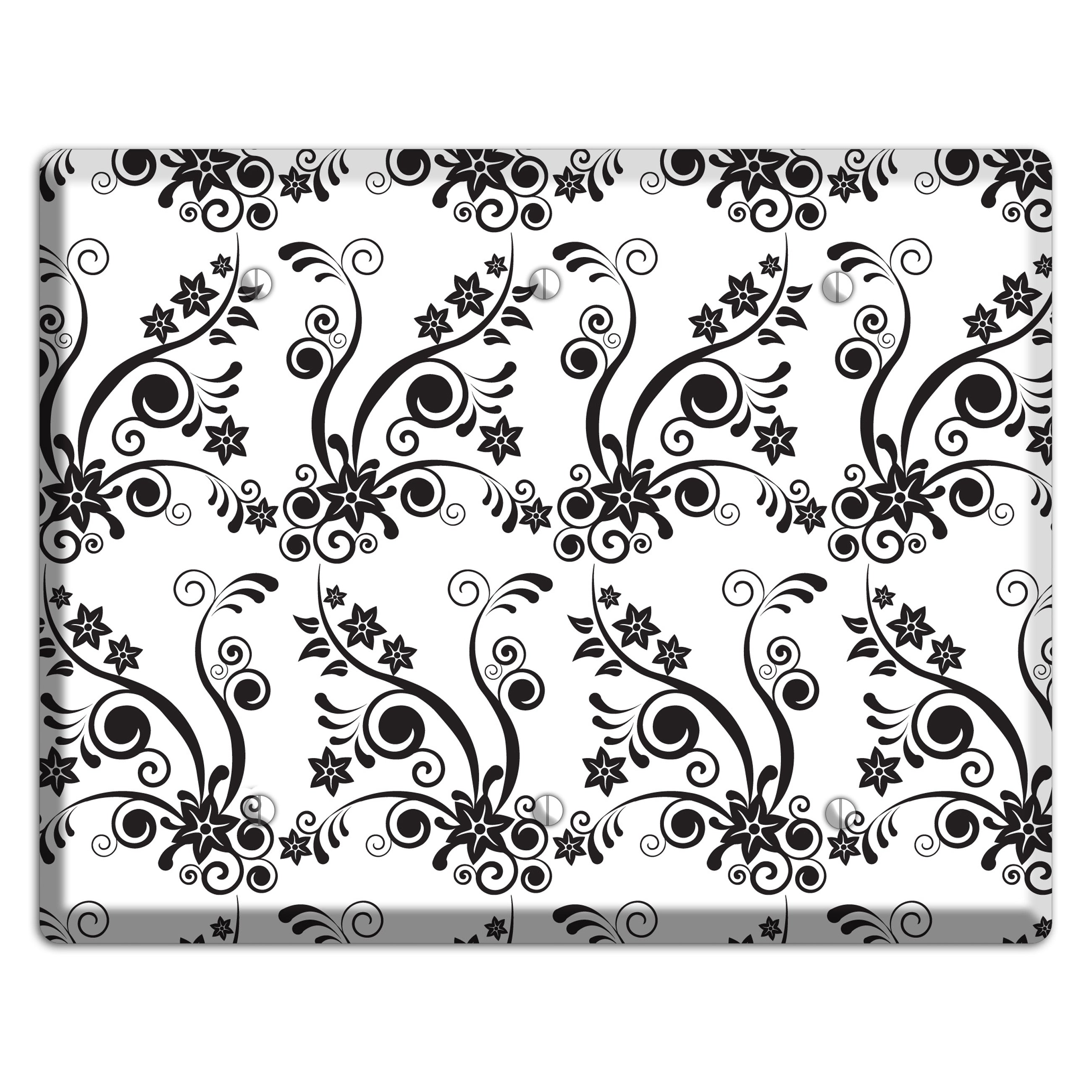 Scrolled Floral Toile 3 Blank Wallplate