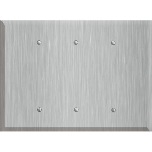 Oversized Discontinued Stainless Steel 3 Blank Wallplate