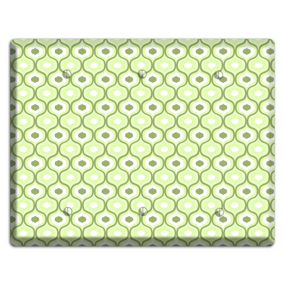 Multi Green Double Scallop 3 Blank Wallplate