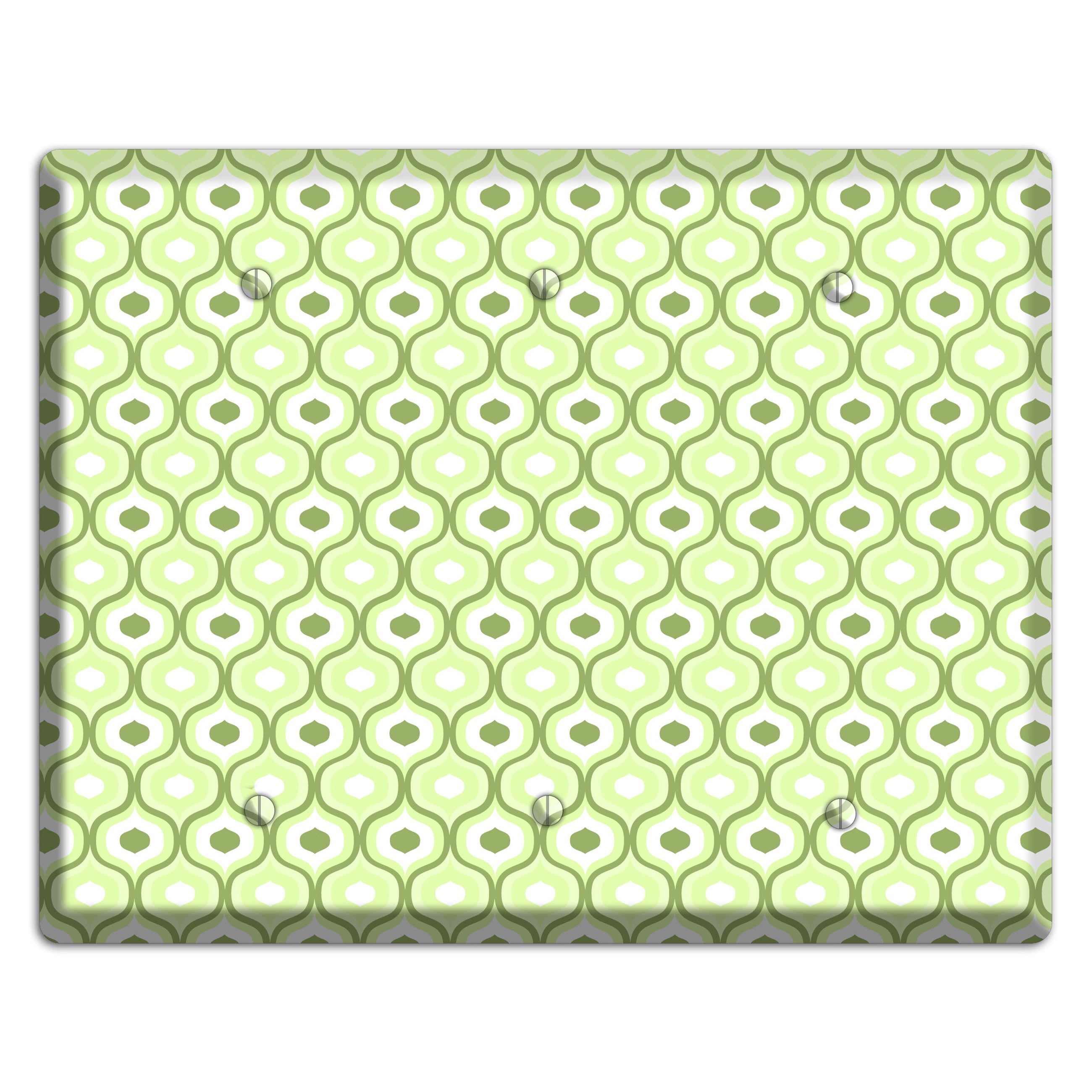 Multi Green Double Scallop 3 Blank Wallplate
