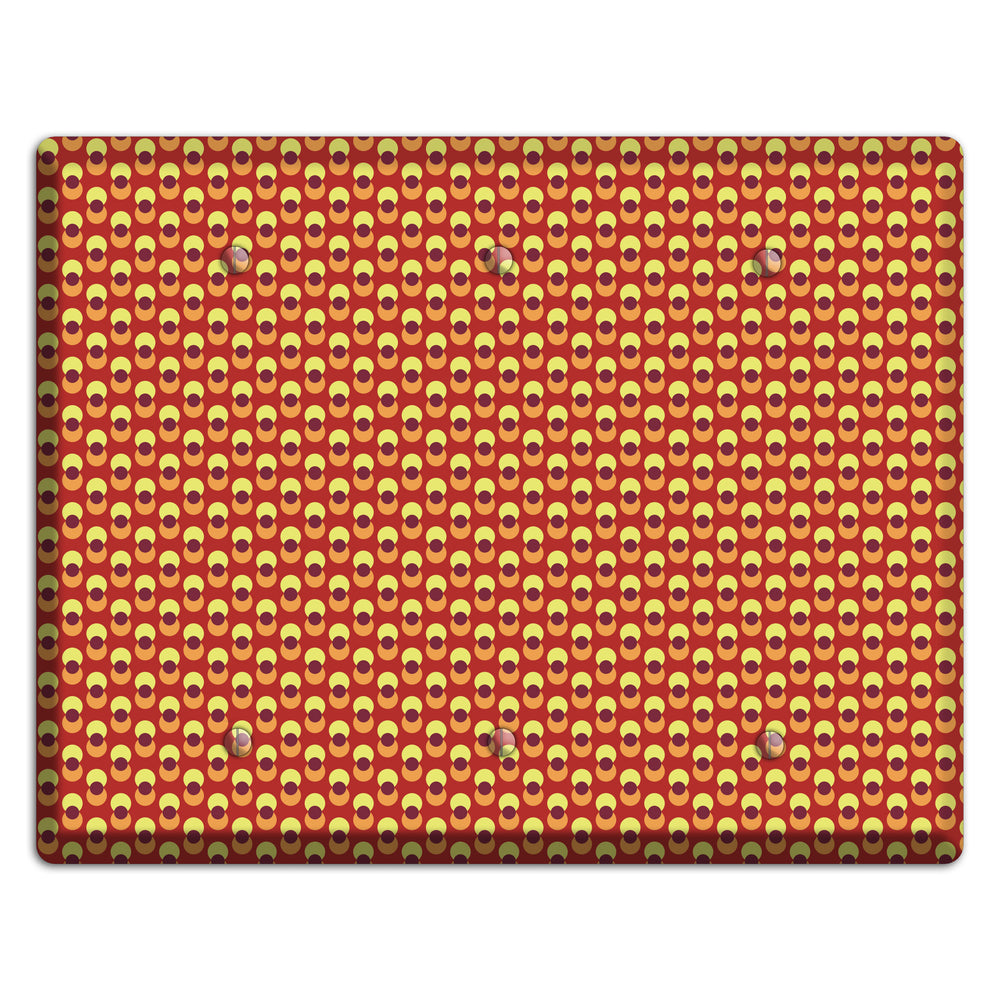 Red Overlain Dots 3 Blank Wallplate