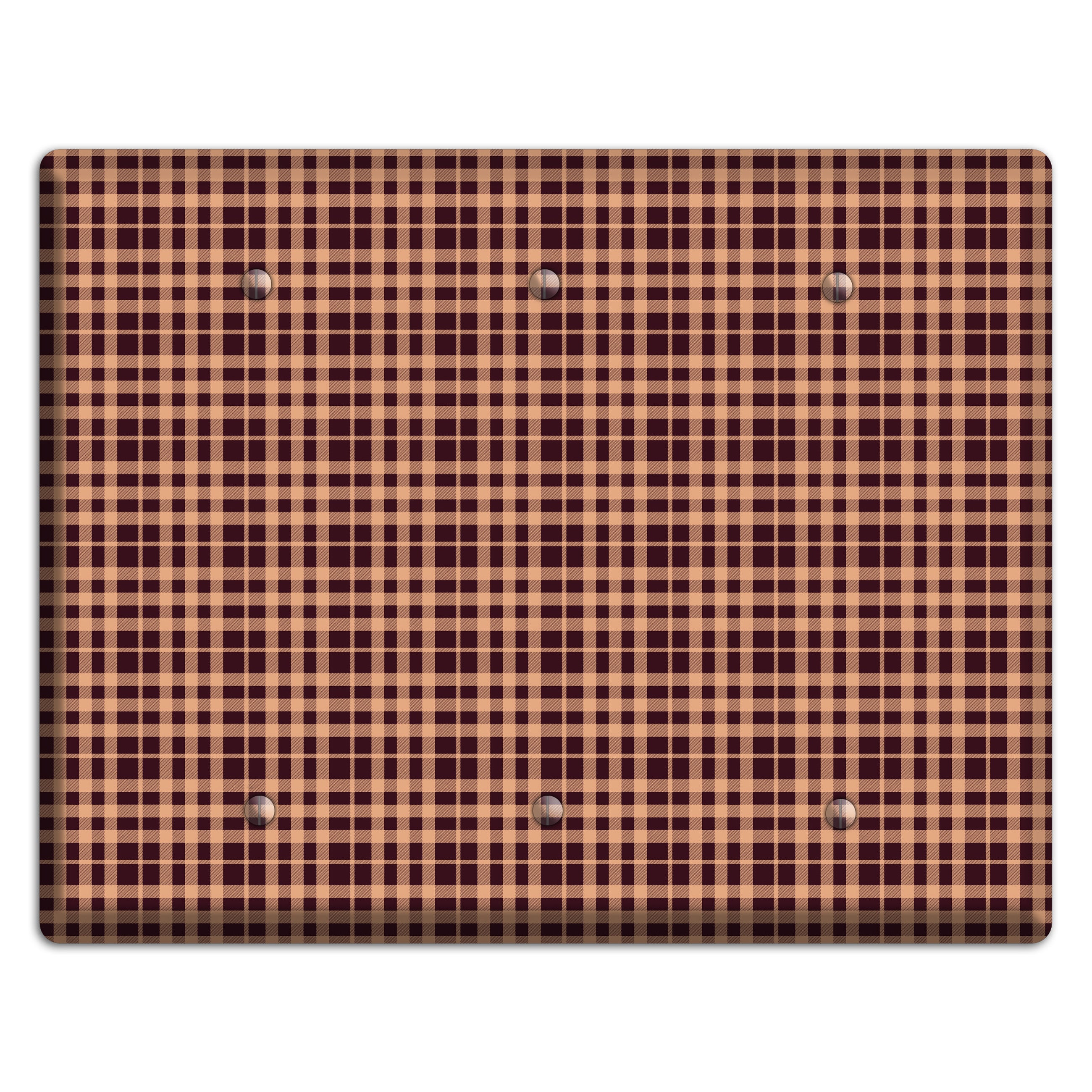 Beige and Black Plaid 3 Blank Wallplate