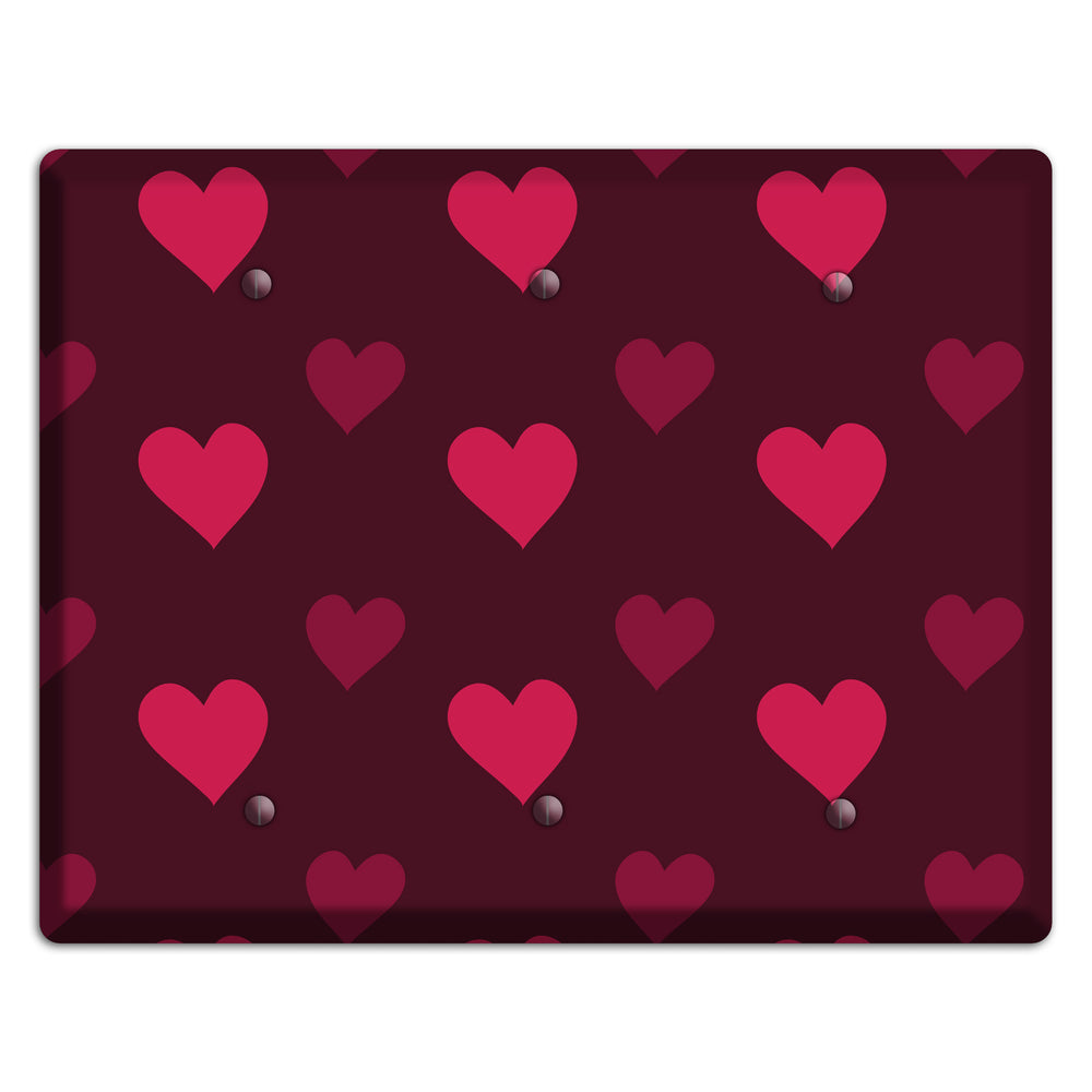 Tiled Large Hearts 3 Blank Wallplate