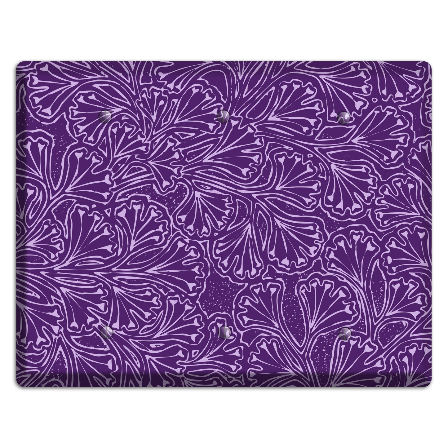 Deco Purple Interlocking Floral 3 Blank Wallplate
