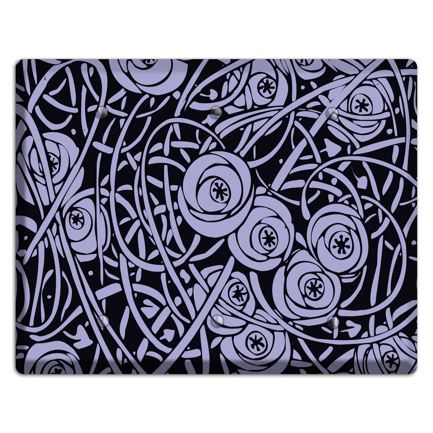 Lilac Deco Floral 3 Blank Wallplate