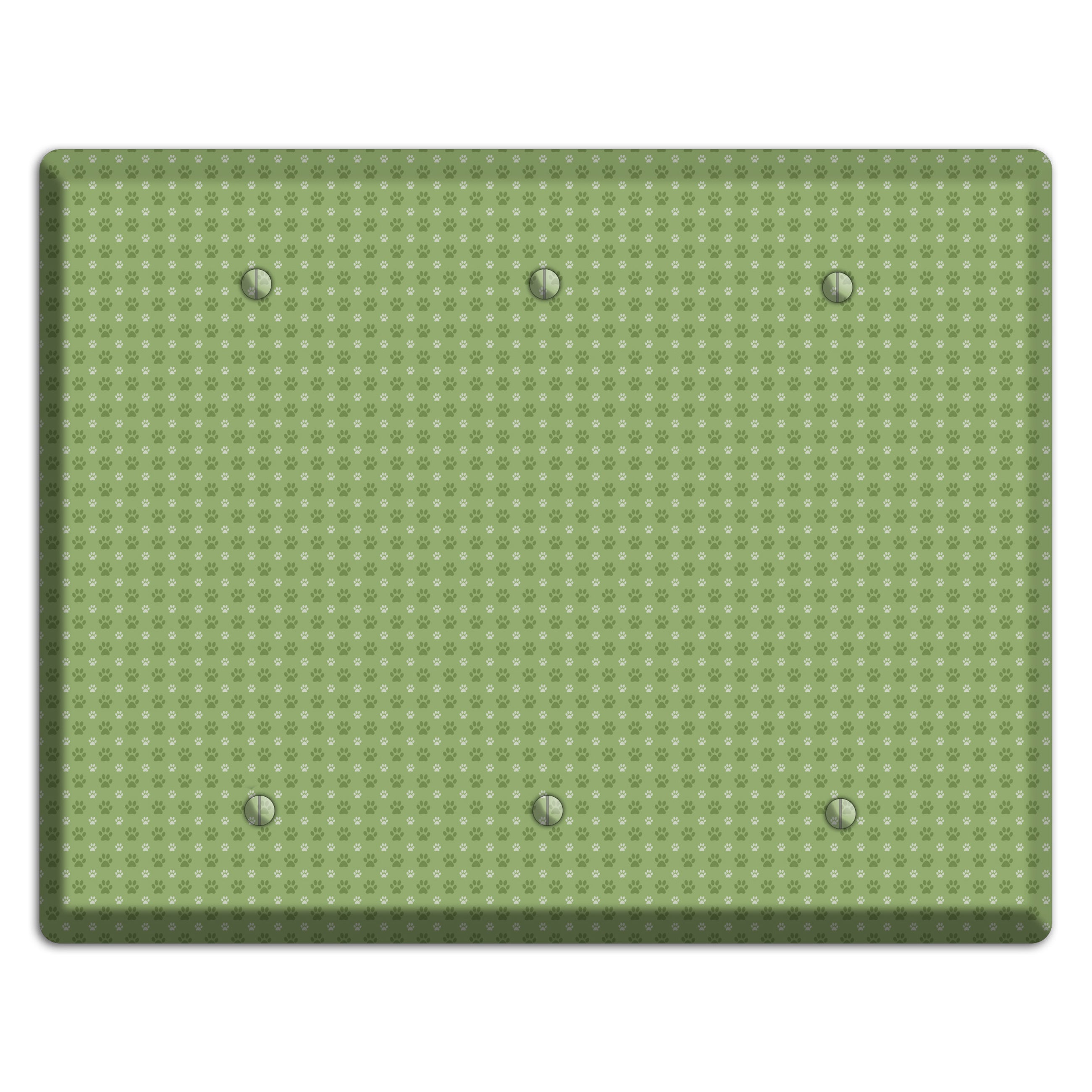 Green Paw Prints 3 Blank Wallplate