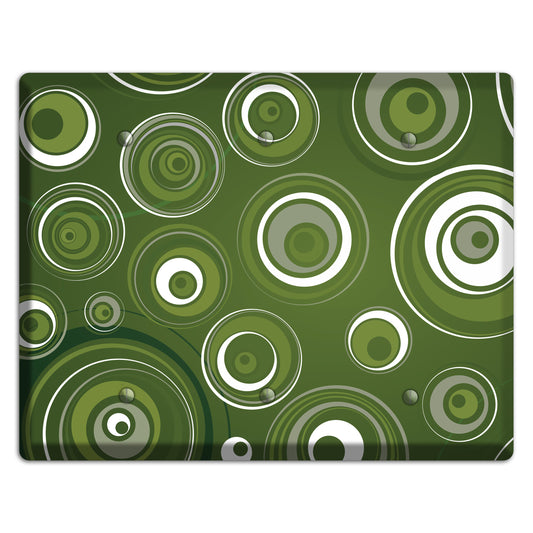 Green Circles 3 Blank Wallplate