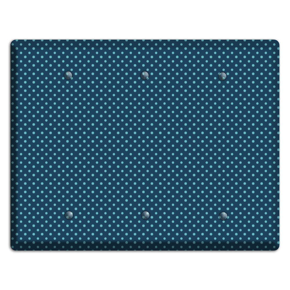 Multi Blue Tiny Polka Dots 3 Blank Wallplate